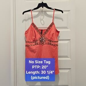 MixIt Embellished Coral Women's Top, GUC, Size Large